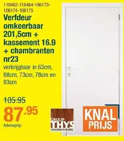 Cevo Verfdeur omkeerbaar 201,5cm + kassement 16.9 + chambranten nr23 aanbieding