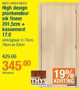 Cevo High design plankendeur eik fineer 201,5cm + kassement 17.0 aanbieding