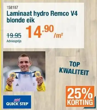 Cevo Quick step laminaat hydro remco v4 blonde eik aanbieding