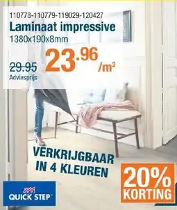 Cevo Quick step laminaat impressive aanbieding