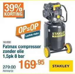 Cevo Stanley Fatmax compressor zonder olie aanbieding