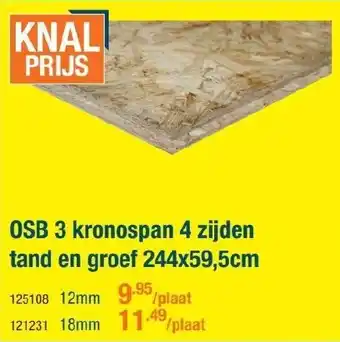 Cevo OSB 3 kronospan 4 zijden tand en groef aanbieding