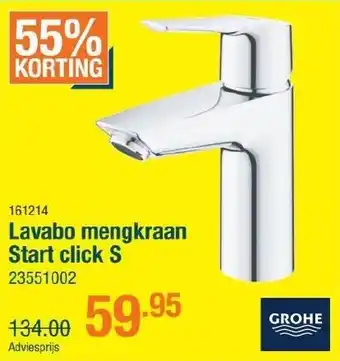 Cevo Grohe Lavabo mengkraan Start click S aanbieding