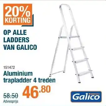 Cevo Galico Aluminium trapladder 4 treden aanbieding