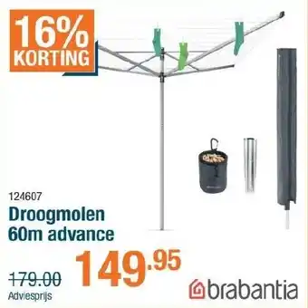 Cevo Brabantia Droogmolen 60m advance aanbieding