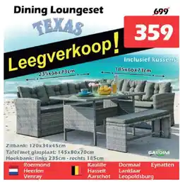 iTEK Gardini Texas Dining Loungeset aanbieding