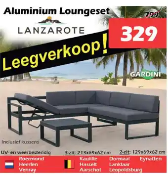 iTEK Gardini Lanzarote Aluminium LoungesetLANZAROTE aanbieding