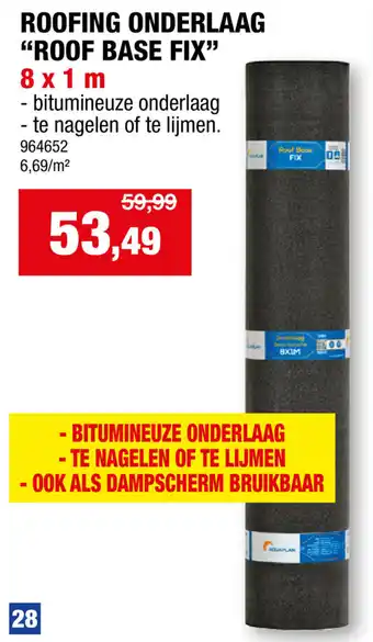 Hubo Roofing Onderlaag Roof Base Fix aanbieding