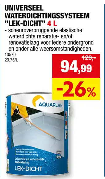 Hubo Universeel Waterdichtingssysteem Lek Dicht aanbieding