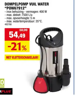 Hubo Powerplus Dompelpomp Vuil Water POW67912 aanbieding