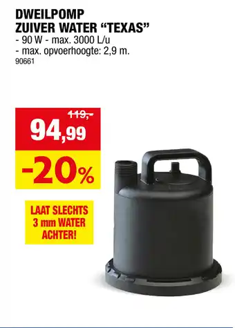 Hubo Dweilpomp Zuiver Water Texas aanbieding