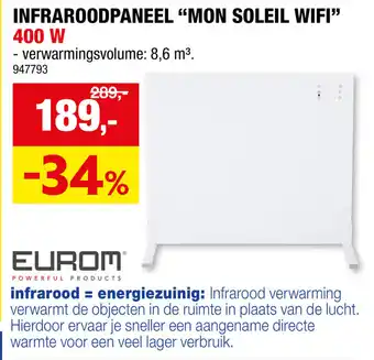 Hubo Eurom Infraroodpaneel Mon Soleil WiFi aanbieding