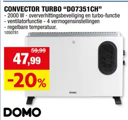 Hubo Domo Convector Turbo D07351CH aanbieding