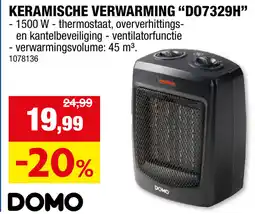 Hubo Domo Keramische Verwarming D07329H aanbieding