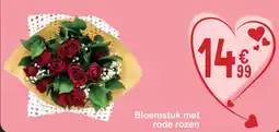 Cora Bloemstuk met rode rozen aanbieding