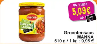 Cora Groentensaus Manna aanbieding