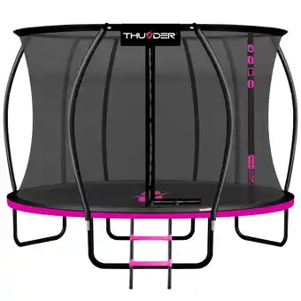 Decathlon Thunder Superb roze opbouw trampoline rond (Ø366 cm) met net aanbieding