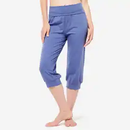 Decathlon KUITBROEK VOOR ZACHTE YOGA VOOR DAMES BLAUW aanbieding