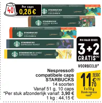 Cora Starbucks Nespresso Compatibele Caps aanbieding