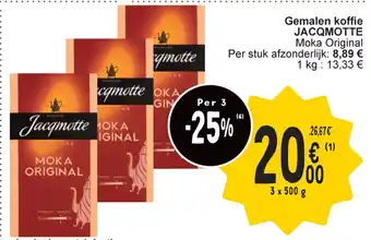 Cora Jacqmotte Gemalen koffie aanbieding