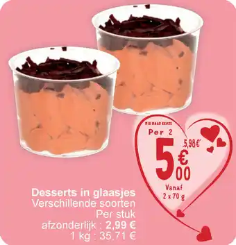 Cora Desserts in glaasjes aanbieding