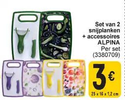 Cora Set van 2 snijplanken + accessoires Alpina aanbieding