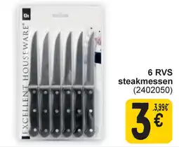 Cora 6 RVS steakmessen aanbieding