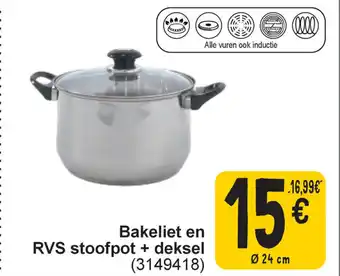 Cora Bakeliet en RVS stoofpot + deksel aanbieding