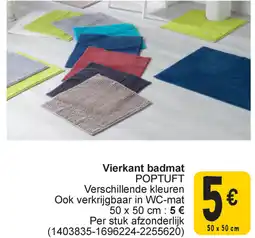 Cora Poptuft vierkant badmat aanbieding