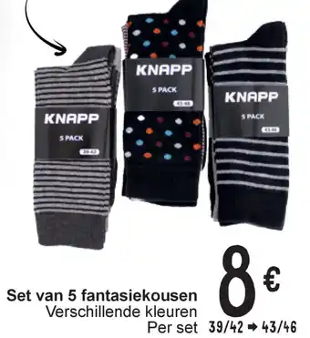 Cora Knapp set van 5 fantasiekousen aanbieding