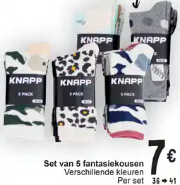 Cora Knapp set van 5 fantasiekousen aanbieding