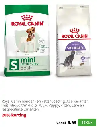 Intratuin Royal canin honden- en kattenvoeding aanbieding