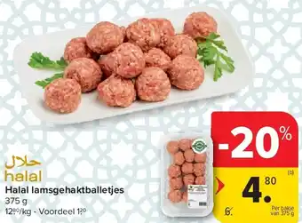 Carrefour Halal lamsgehaktballetjes aanbieding