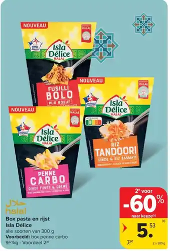 Carrefour Box pasta en rijst Isla Délice aanbieding