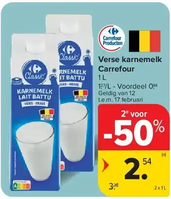 Carrefour Verse karnemelk Carrefour aanbieding