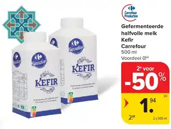 Carrefour Gefermenteerde halfvolle melk Kefi r Carrefour aanbieding