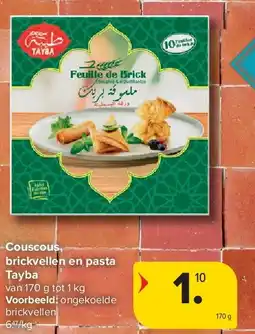 Carrefour Couscous, brickvellen en pasta Tayba aanbieding