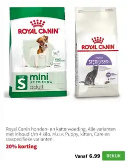 Intratuin Royal Canin honden- en kattenvoeding aanbieding