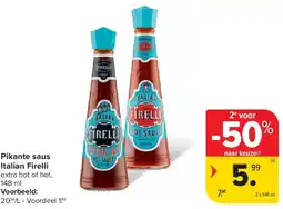 Carrefour Pikante saus Italian Firelli aanbieding