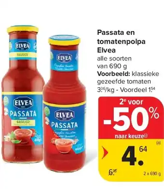 Carrefour Passata en tomatenpolpa Elvea aanbieding