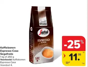 Carrefour Ko ebonen Espresso Casa Segafredo aanbieding