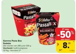 Carrefour Gamma Pasta Box Sodebo aanbieding