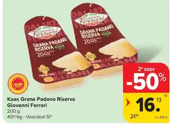 Carrefour Kaas Grana Padano Riserva Giovanni Ferrari aanbieding