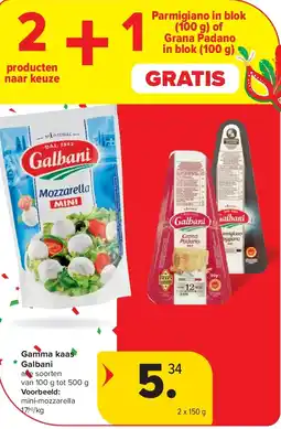 Carrefour Gamma kaas Galbani aanbieding