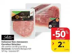 Carrefour Italiaanse fi jne vleeswaren Carrefour Selection aanbieding