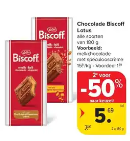 Carrefour Chocolade Biscoff Lotus aanbieding