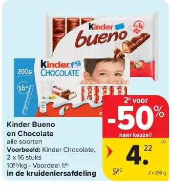 Carrefour Kinder Bueno en Chocolate aanbieding