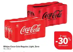 Carrefour Blikjes Coca-Cola Regular, Light, Zero aanbieding