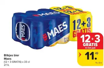 Carrefour Blikjes bier Maes aanbieding