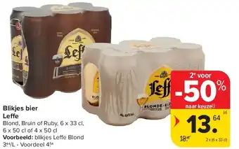 Carrefour Blikjes bier Leffe aanbieding